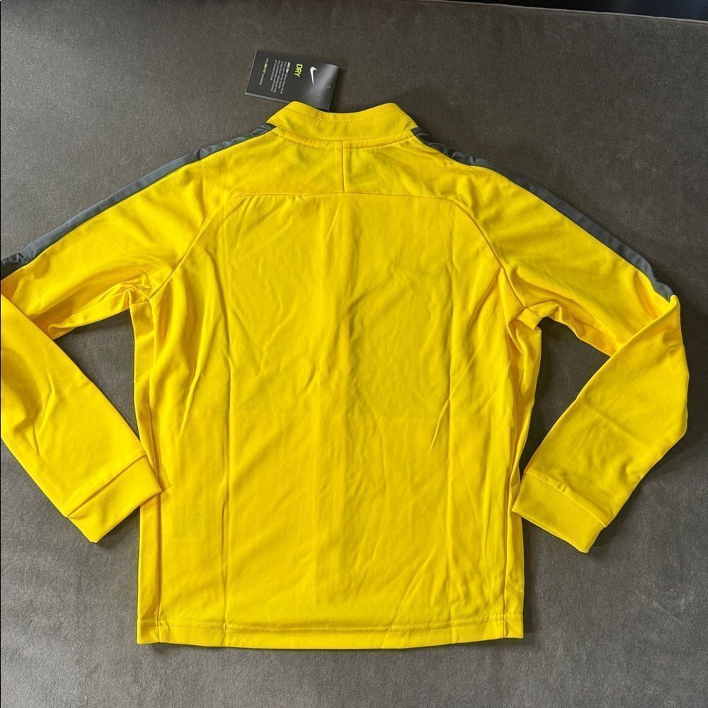 Nike Youth Unisex Dri-Fit Training Sport Track Jacket Yellow Zip Pockets SMALL - Picture 7 of 7